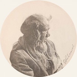 Ghulam Markhat, 8 x 8 inch, Graphite on Paper, Figurative Painting, AC-GHM-009 Ghulam Markhat, 8 x 8 inch, Graphite on Paper, Figurative Painting, AC-GHM-009